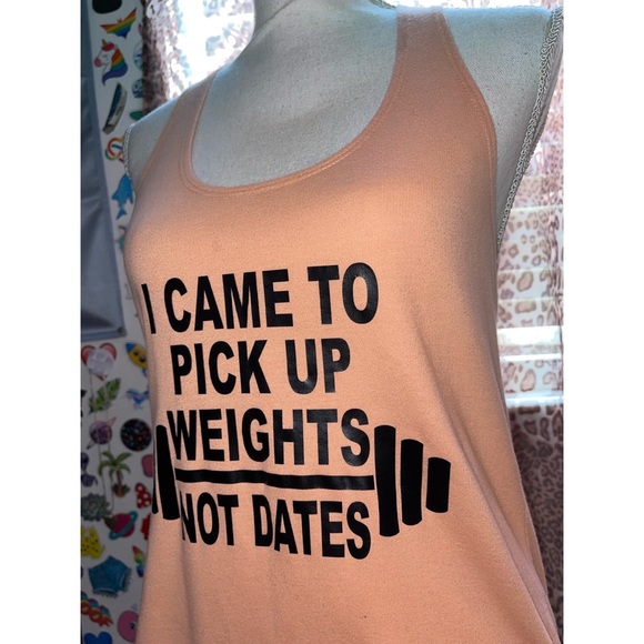 Weights Not Dates Orange Tank Top 🧡 - Picture 12 of 17